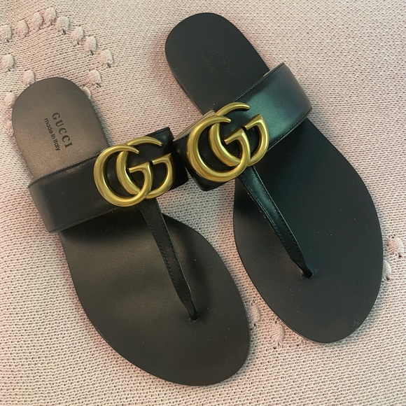 Gucci Marmont Black Sandals 39 - Picture 1 of 11